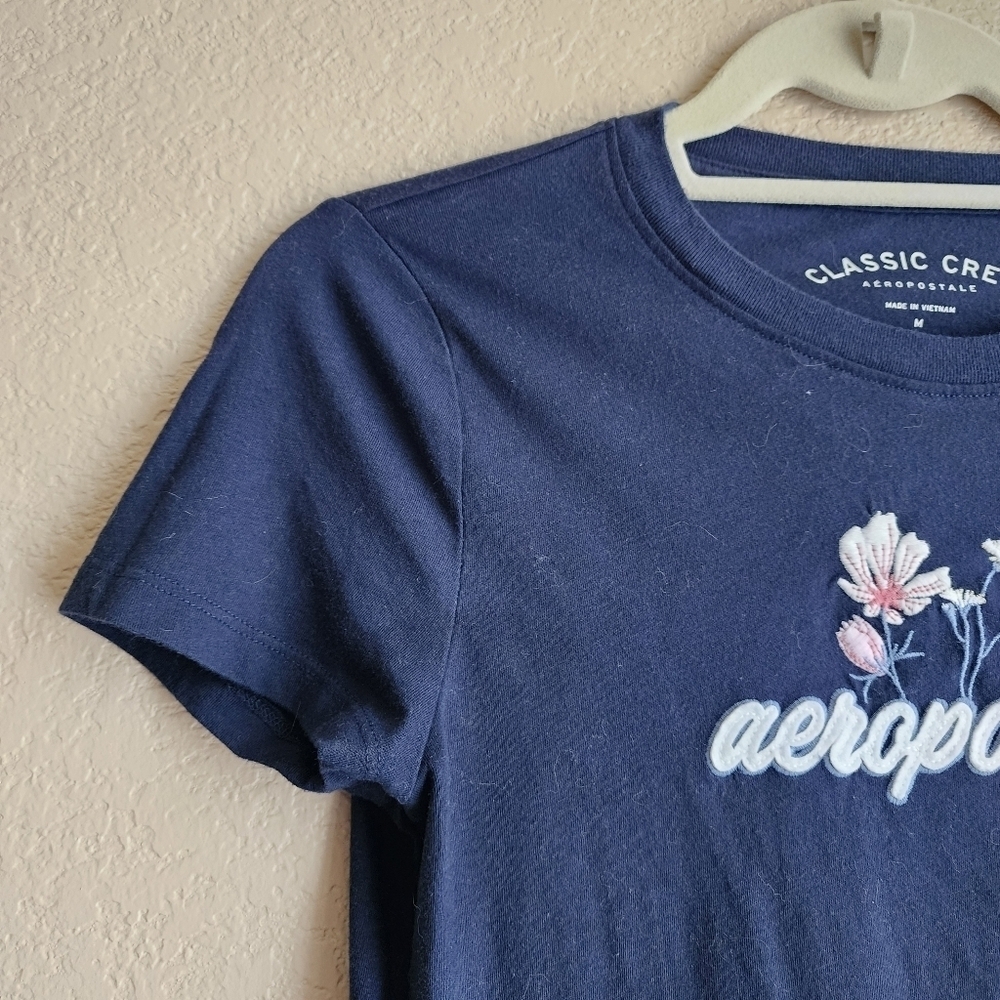 Aeropostale Women's Navy Blue Graphic Short Sleeve Tee Size M - Picture 2 of 11